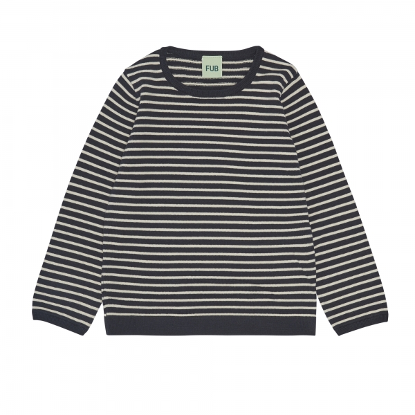 FUB Strickpullover Streifen - navy ecru